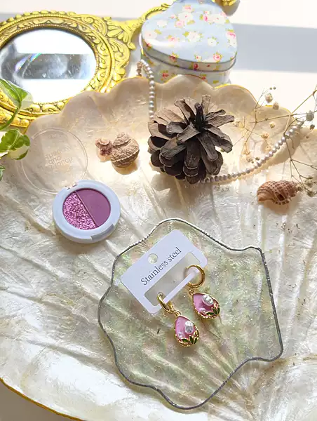 Pink Pearl Drop Earrings
