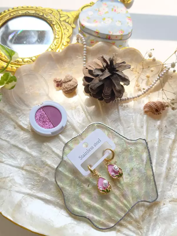 Pink Pearl Drop Earrings