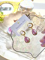 Pink Pearl Drop Earrings