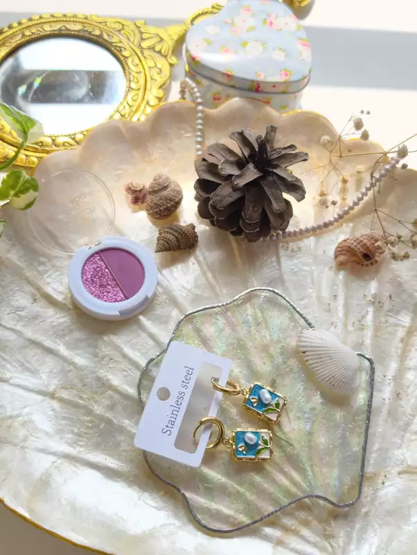Blue Blossom Pearl Earrings