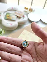 Aqua Pearl Bloom Ring