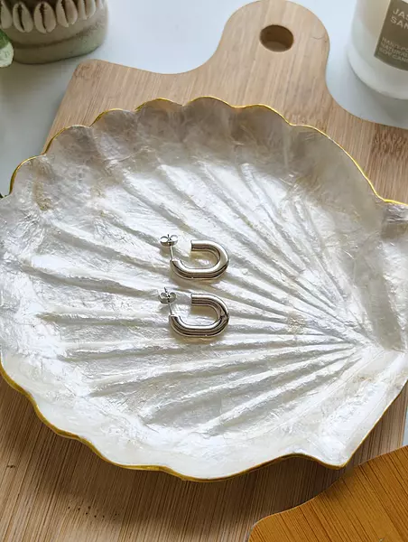 Silver Luna Hoops