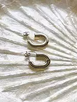 Silver Luna Hoops
