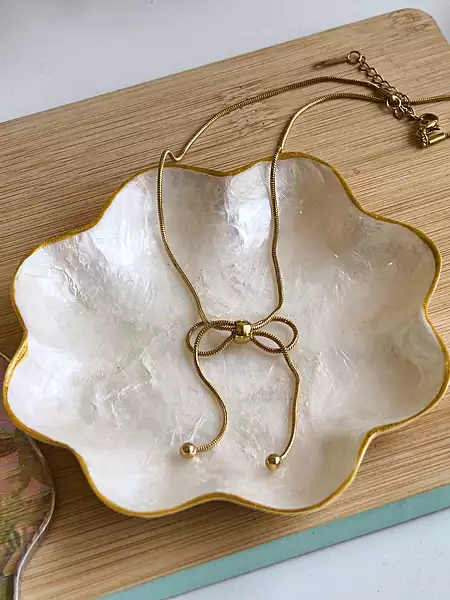 Bow Slider Necklace  Anti Tarnish Adjustable Necklace