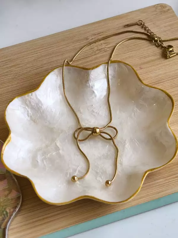 Bow Slider Necklace Anti Tarnish Adjustable Necklace