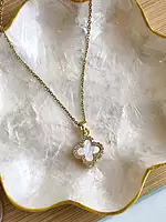 Onyx Clover Necklace Anti Tarnish Black Clover Pendant Necklace