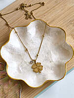 Clover Necklace Anti Tarnish Gold Clover Pendant Necklace