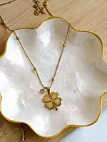 Clover Necklace Anti Tarnish Gold Clover Pendant Necklace