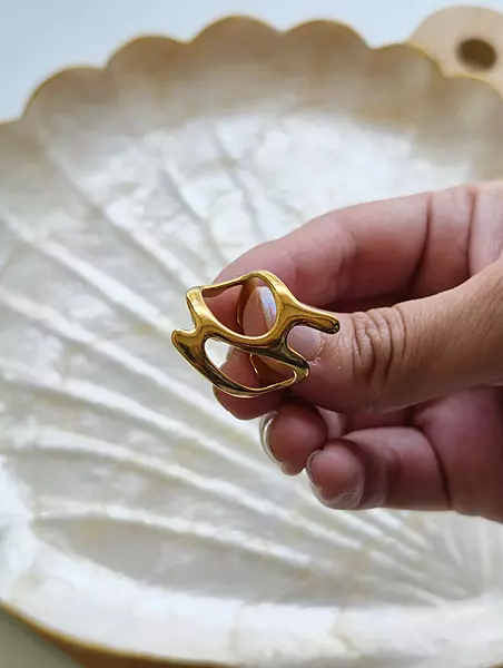 Sculpt Open Statement Ring Anti Tarnish Adjustable Ring