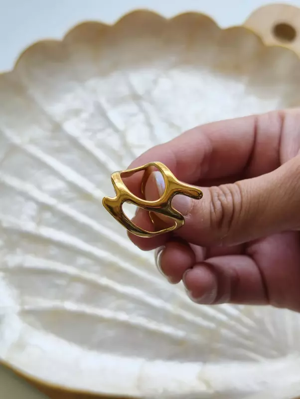 Sculpt Open Statement Ring Anti Tarnish Adjustable Ring